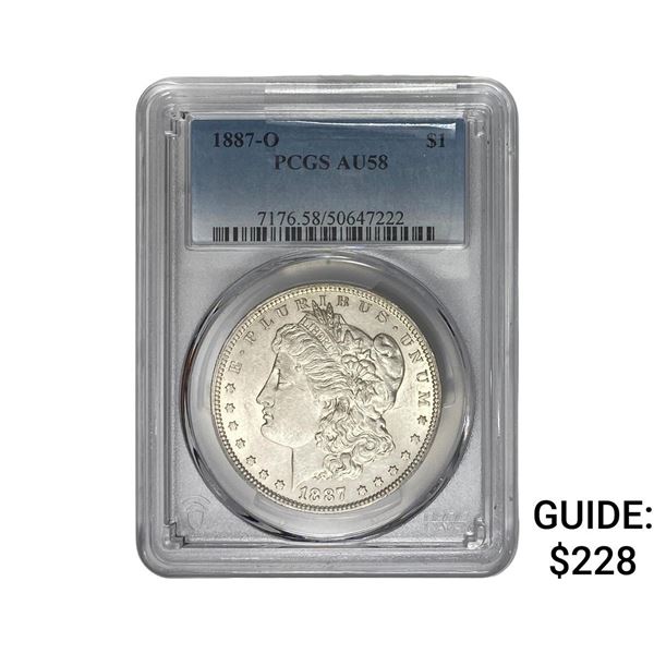 1887-O Morgan Silver Dollar PCGS AU58