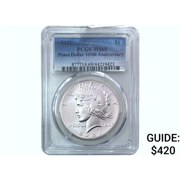2021 Silver Peace Dollar PCGS MS69