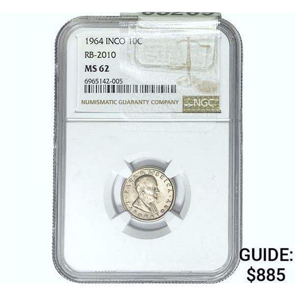 1964 INCO 10C RB-2010 NGC MS62
