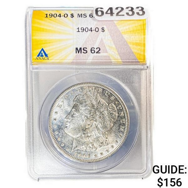 1904-O Morgan Silver Dollar ANACS MS62