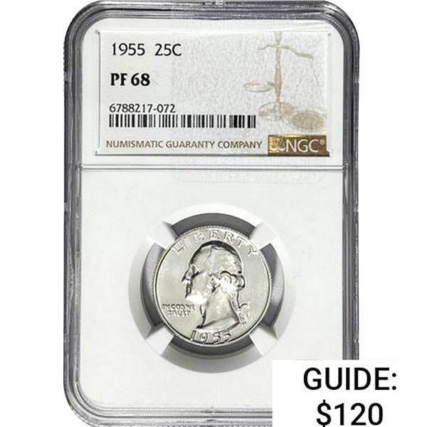 1955 Washington Silver Quarter NGC PF68