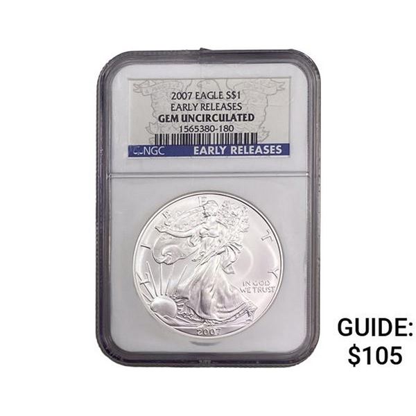 2007 Silver Eagle NGC GEMUNC