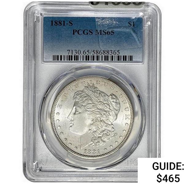 1881-S Morgan Silver Dollar PCGS MS65