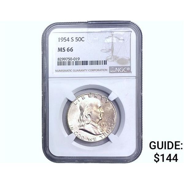 1954-S Franklin Half Dollar NGC MS66