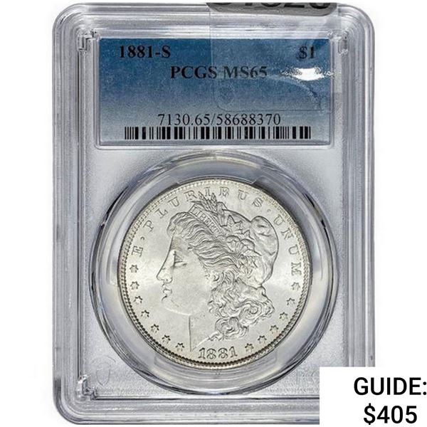 1881-S Morgan Silver Dollar PCGS MS65