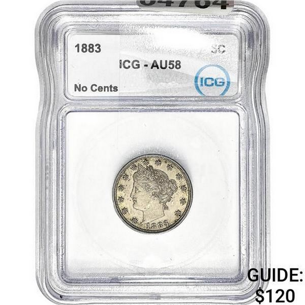 1883 Liberty Victory Nickel ICG AU58