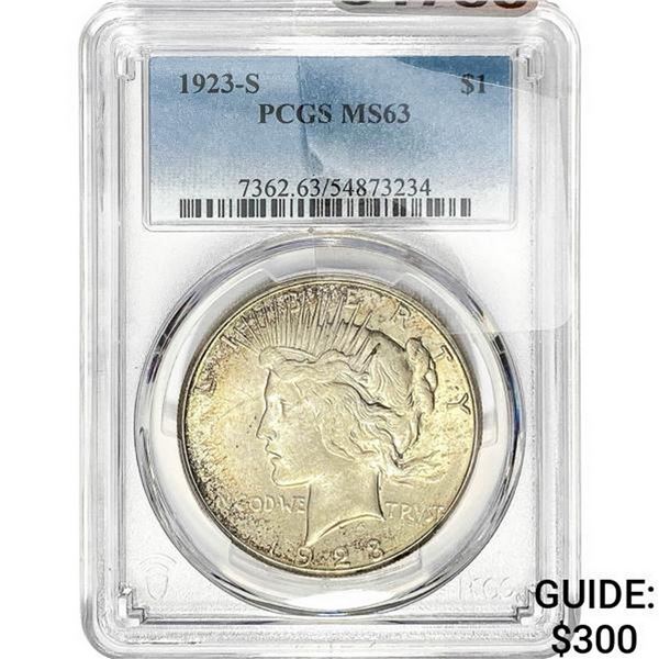 1923-S Silver Peace Dollar PCGS MS63