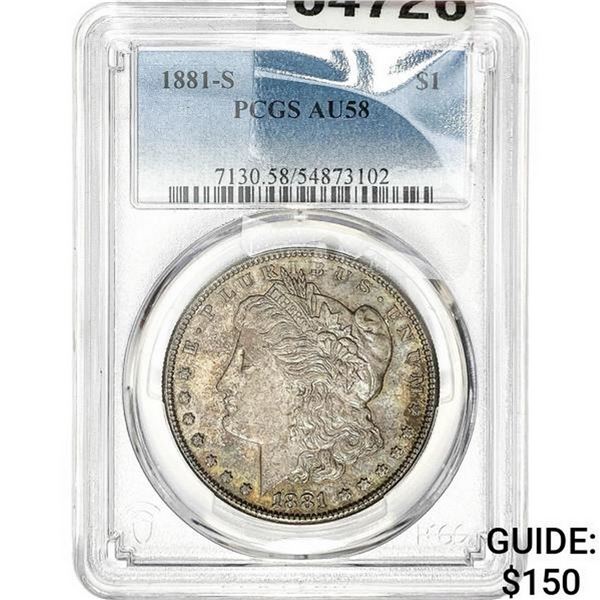 1881-S Morgan Silver Dollar PCGS AU58
