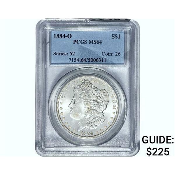 1884-O Morgan Silver Dollar PCGS MS64
