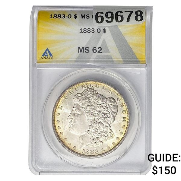 1883-O Morgan Silver Dollar ANACS MS62