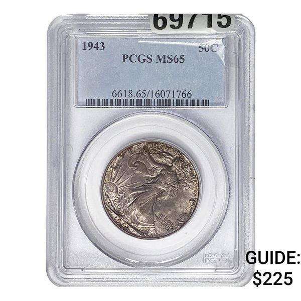 1943 Walking Liberty Half Dollar PCGS MS65