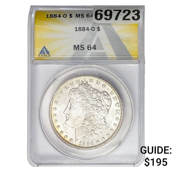 1884-O Morgan Silver Dollar ANACS MS64