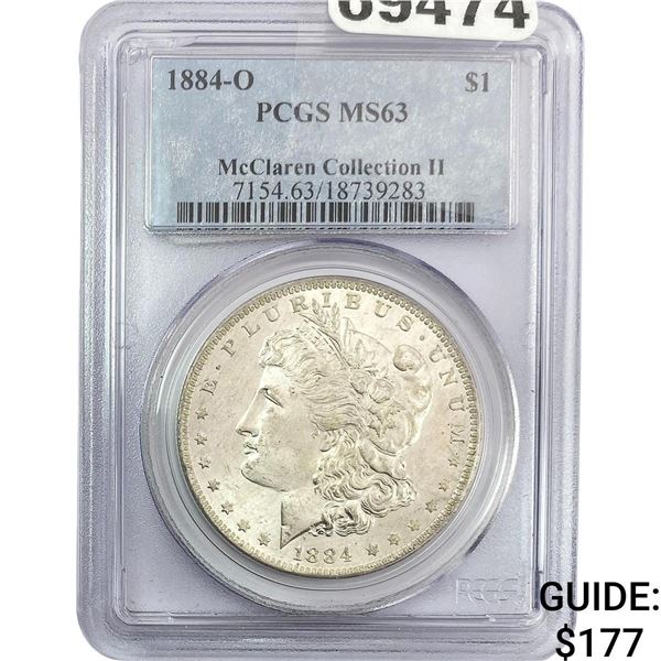 1884-O Morgan Silver Dollar  MS63 McClaren Coll. II