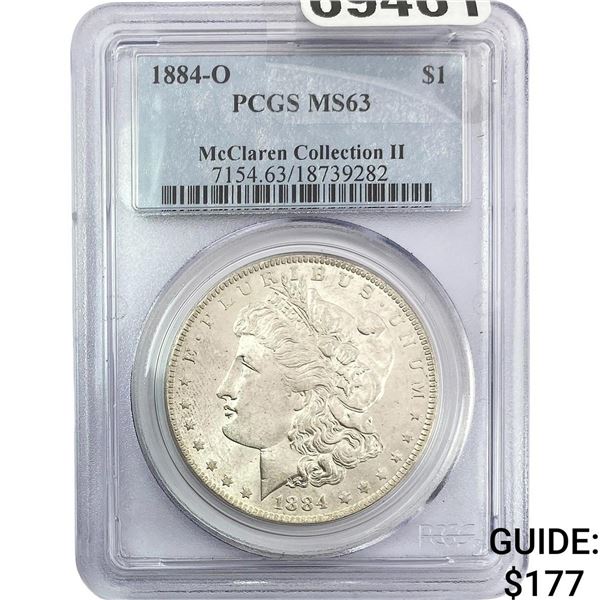 1884-O Morgan Silver Dollar  MS63 McClaren Coll.II