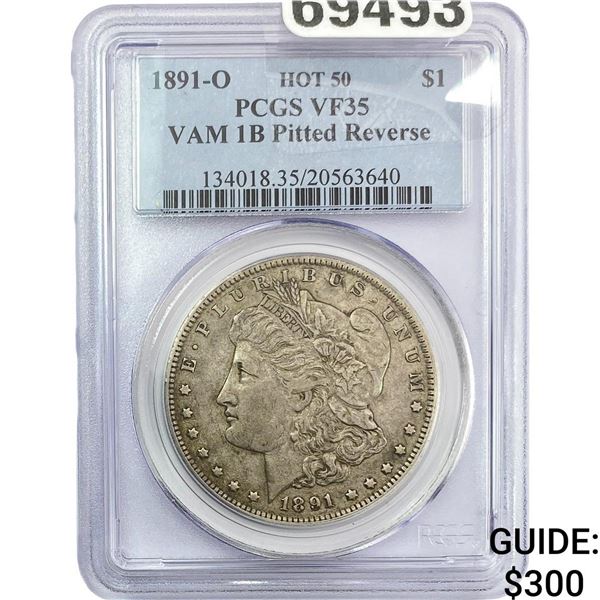 1891-O Morgan Silver Dollar PCGS VF35 VAM 1B