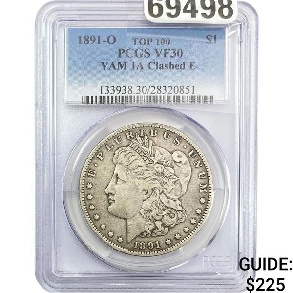1891-O Morgan Silver Dollar PCGS VF30 VAM 1A