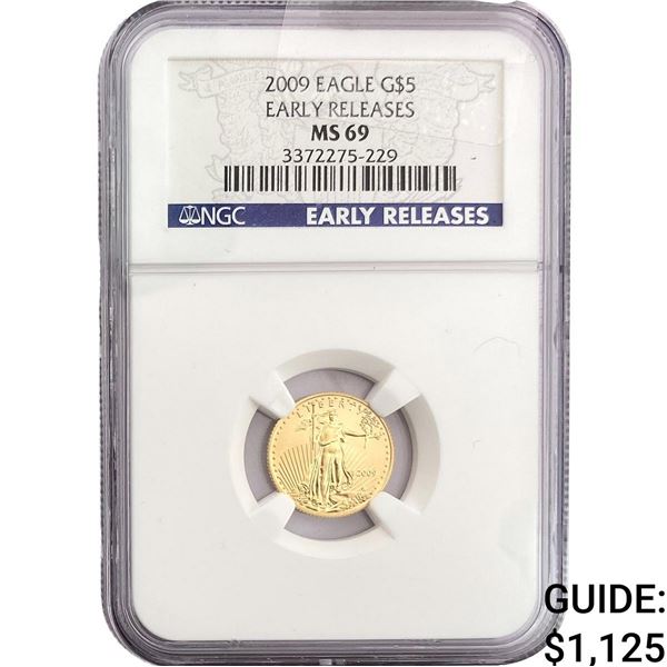 2009 $5 Gold Half Eagle NGC MS69