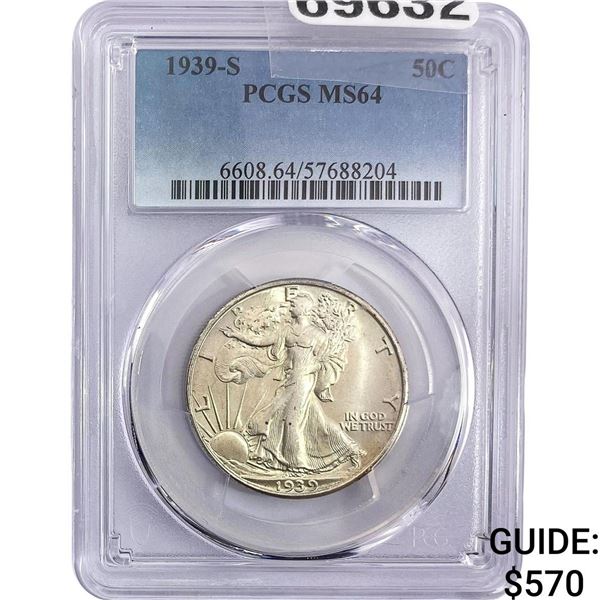 1939-S Walking Liberty Half Dollar PCGS MS64