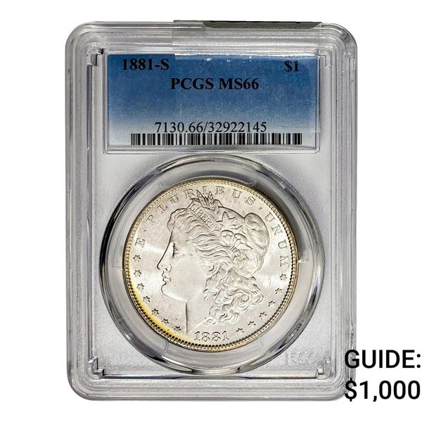 1881-S Morgan Silver Dollar PCGS MS66