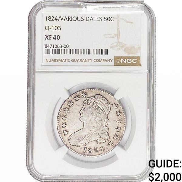1824-VD Capped Bust Half Dollar NGC XF40