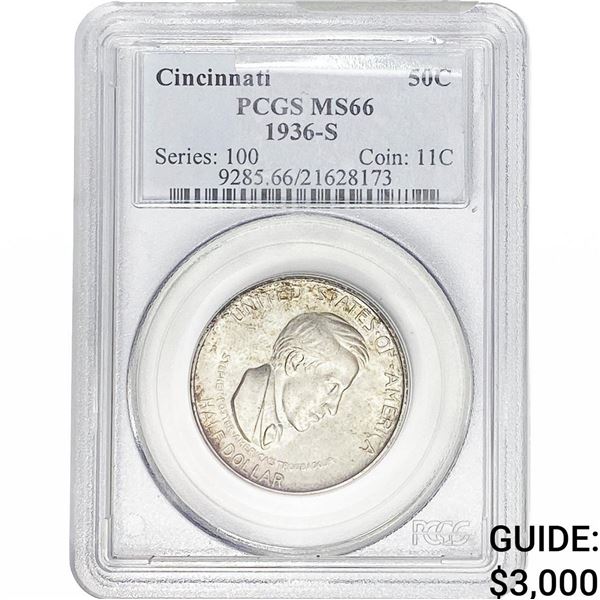 1936-S Cincinatti Half Dollar PCGS MS66