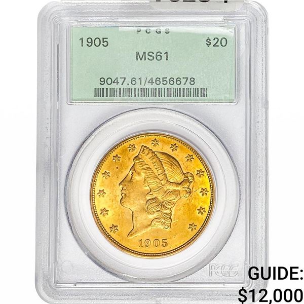 1905 $20 Gold Double Eagle PCGS MS61