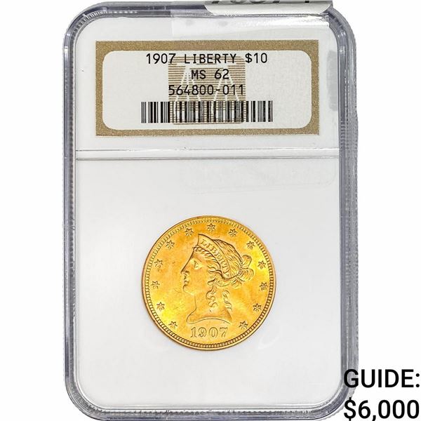 1907 $10 Gold Eagle NGC MS62