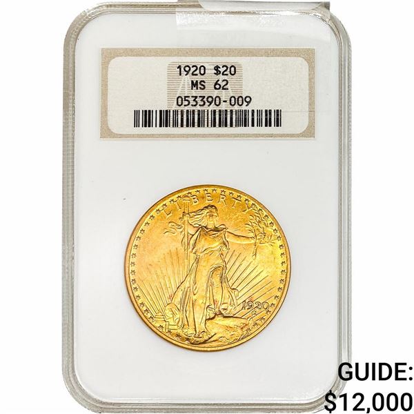 1920 $20 Gold Double Eagle NGC MS62