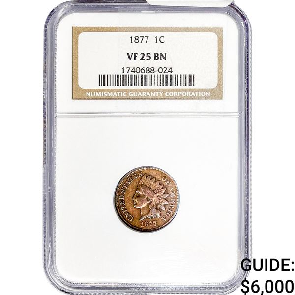 1877 Indian Head Cent NGC VF25 BN
