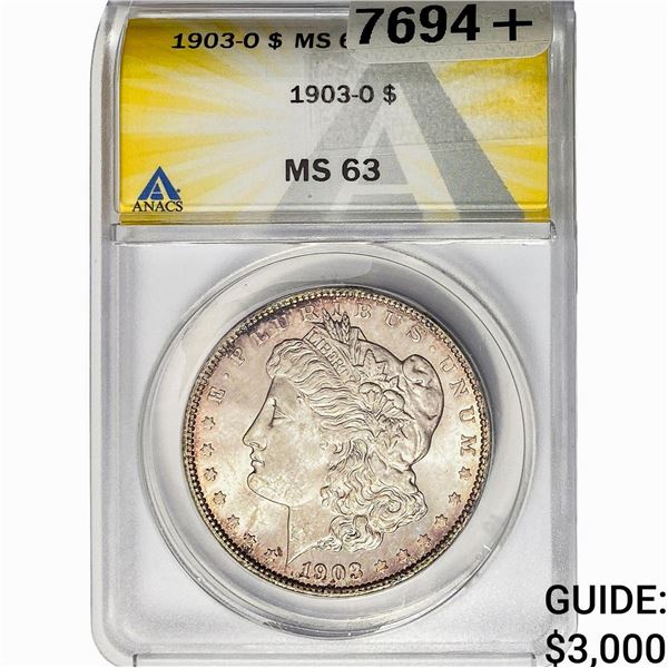 1903-O Morgan Silver Dollar ANACS MS63