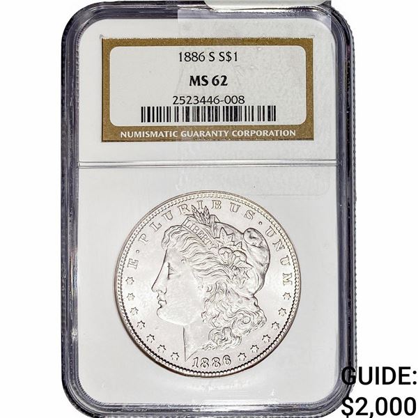1886-S Morgan Silver Dollar NGC MS62
