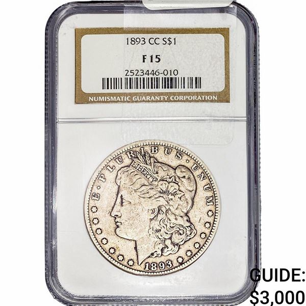 1893-CC Morgan Silver Dollar NGC F15