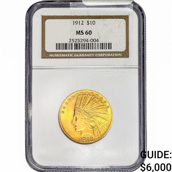 1912 $10 Gold Eagle NGC MS60
