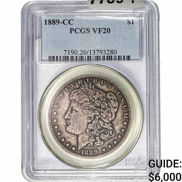 1889-CC Morgan Silver Dollar PCGS VF20