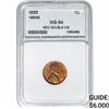 Image 1 : 1955 Wheat Cent NNC MS64 Red DBL DIE