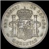 Image 2 : 1890MP.M Spain Silver 5 Pesetas KM689 CLOSELY UNCIRCULATED
