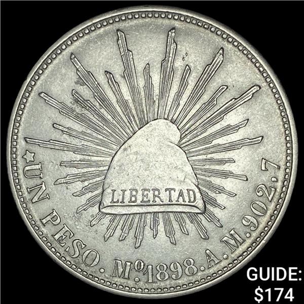 1898Mo AM Mexico Silver Peso UNCIRCULATED