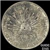 Image 1 : 1880Zs JS Mexico Silver 8 Reales Chopmarked NEARLY UNCIRCULATED