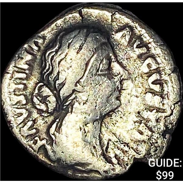 147-176 AD Roman Faustina Jr. Silver Denarius NEARLY UNCIRCULATED