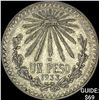 Image 1 : 1938-M Mexico Silver Peso Cap & Ray NEARLY UNCIRCULATED