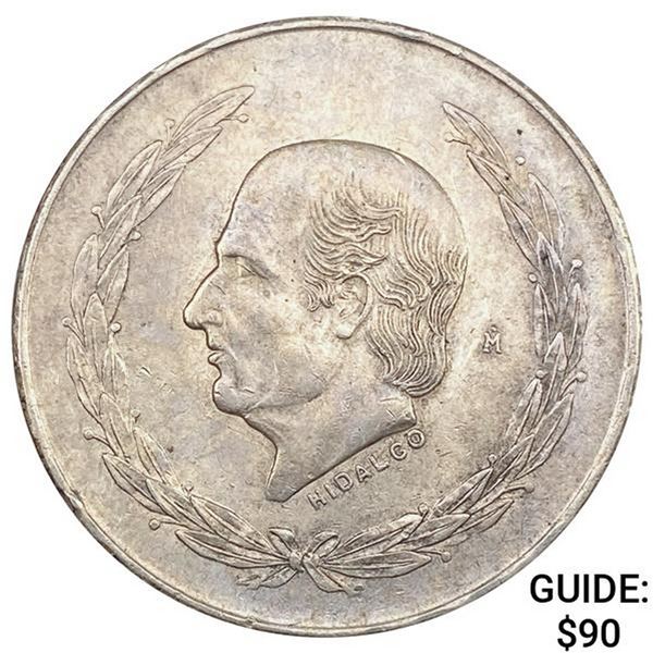 1953 Mexico Silver 5 Pesos CLOSELY UNCIRCULATED