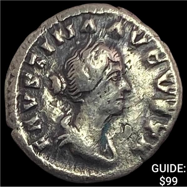 147-176 AD Roman Faustina Jr. Silver Denarius NEARLY UNCIRCULATED