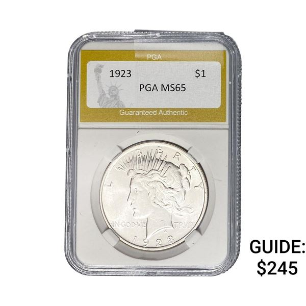 1923 Silver Peace Dollar PGA MS65