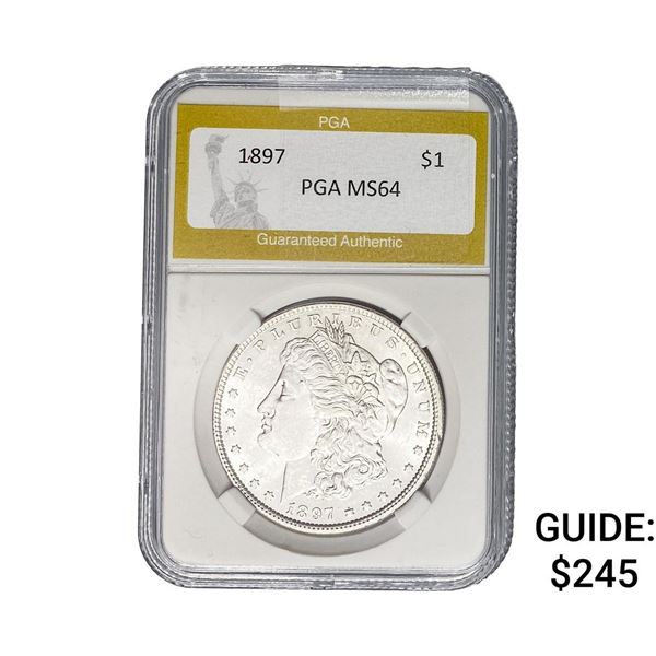 1897 Morgan Silver Dollar PGA MS64