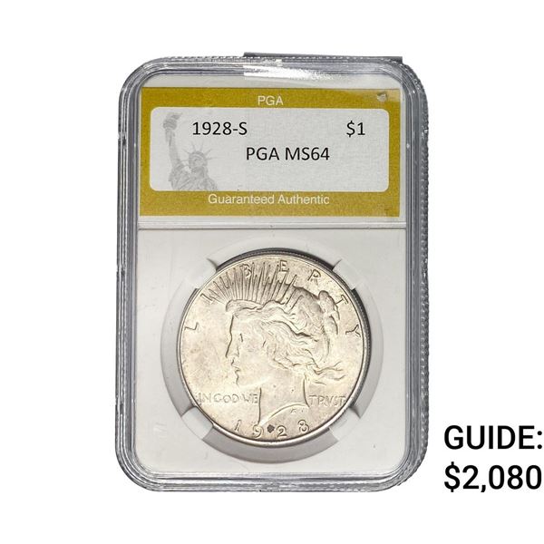 1928-S Silver Peace Dollar PGA MS64