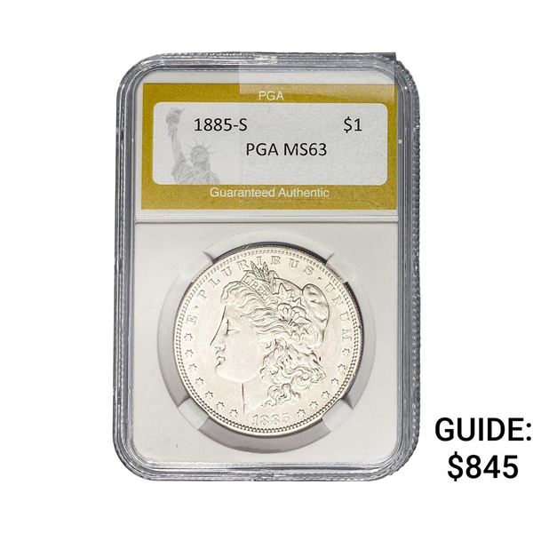 1885-S Morgan Silver Dollar PGA MS63