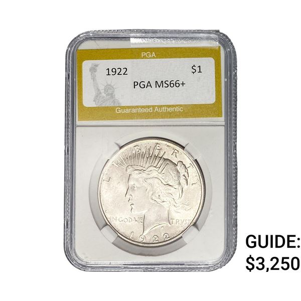 1922 Silver Peace Dollar PGA MS66+