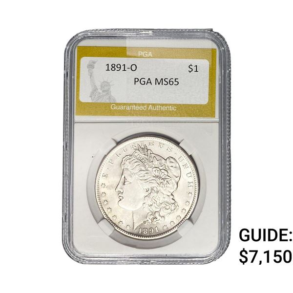 1891-O Morgan Silver Dollar PGA MS65