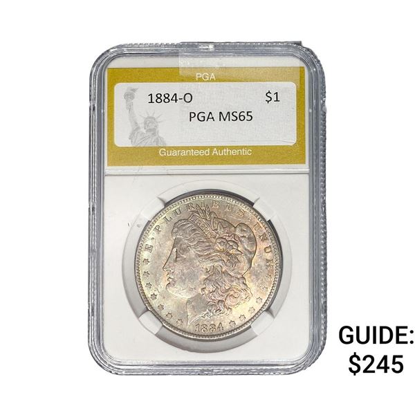 1884-O Morgan Silver Dollar PGA MS65
