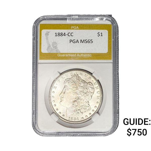 1884-CC Morgan Silver Dollar PGA MS65
